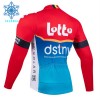 Wielershirt 2024 Lotto Dstny Lange Mouw Winter Thermal Fleece Rood